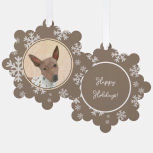American Hairless Terrier Malerei - Hundekunst Ornament Karte