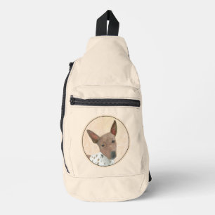 American Hairless Terrier Tan Painting Dog Art Crossbody Bag