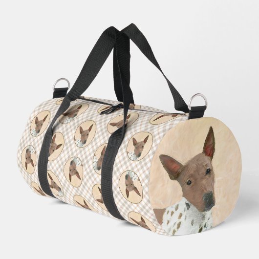 American Hairless Terrier Tan Painting Dog Art Duffle Bag (Linke Seite)