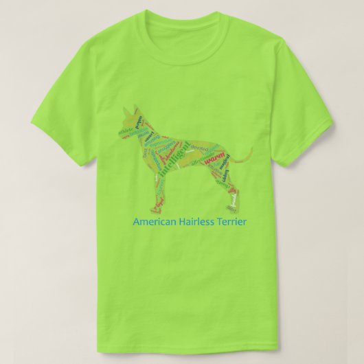 American Hairless Terrier Word Cloud Men Tshirt (Design vorne)