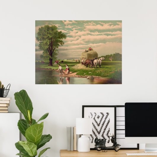 American Hay Harvest Print Poster (Heimbüro)