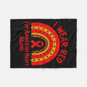 American Heart Disease Awareness Month Ribbon Red  Fleecedecke (Vorderseite (Horizontal))
