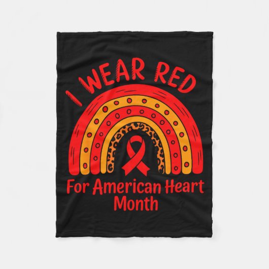 American Heart Disease Awareness Month Ribbon Red  Fleecedecke (Vorderseite)