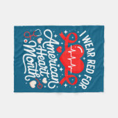 American Heart Disease Awareness Month Ribbon Red Fleecedecke (Vorderseite (Horizontal))