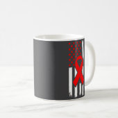 American Heart Disease Awareness Month Ribbon Red  Kaffeetasse (VorderseiteRechts)