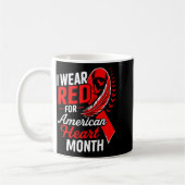 American Heart Disease Awareness Month Ribbon Red  Kaffeetasse (Links)