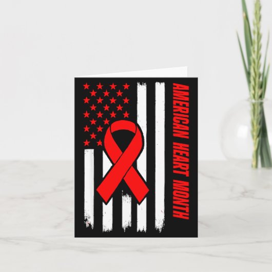 American Heart Disease Awareness Month Ribbon Red Karte (Vorderseite)