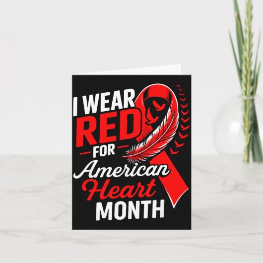 American Heart Disease Awareness Month Ribbon Red  Karte (Vorderseite)