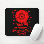 American Heart Disease Awareness Month Ribbon Red  Mousepad (Mit Mouse)