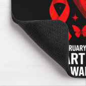 American Heart Disease Awareness Month Ribbon Red Mousepad (Ecke)