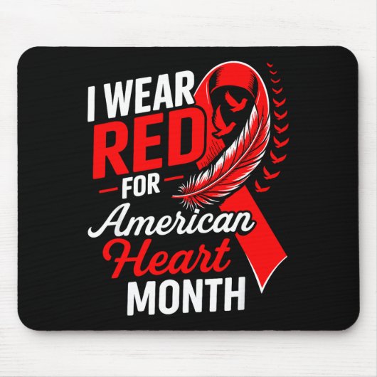 American Heart Disease Awareness Month Ribbon Red Mousepad (Vorne)