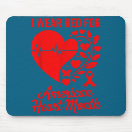 American Heart Disease Awareness Month Ribbon Red Mousepad (Vorne)