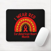 American Heart Disease Awareness Month Ribbon Red  Mousepad (Mit Mouse)