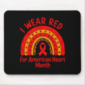 American Heart Disease Awareness Month Ribbon Red  Mousepad (Vorne)