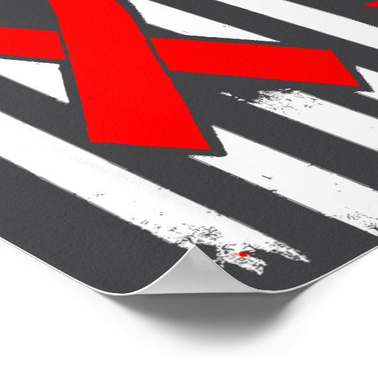 American Heart Disease Awareness Month Ribbon Red  Poster (Ecke)