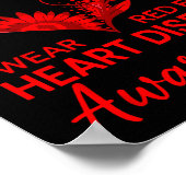 American Heart Disease Awareness Month Ribbon Red  Poster (Ecke)
