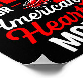 American Heart Disease Awareness Month Ribbon Red  Poster (Ecke)