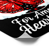 American Heart Disease Awareness Month Ribbon Red  Poster (Ecke)
