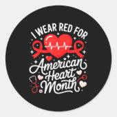 American Heart Disease Awareness Month Ribbon Red  Runder Aufkleber (Vorderseite)
