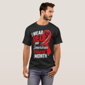American Heart Disease Awareness Month Ribbon Red  T-Shirt (Vorne ganz)