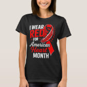 American Heart Disease Awareness Month Ribbon Red  T-Shirt (Vorderseite)