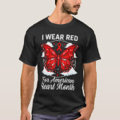 American Heart Disease Awareness Month Ribbon Red  T-Shirt (Vorderseite)