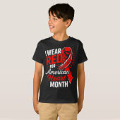 American Heart Disease Awareness Month Ribbon Red T-Shirt (Vorne ganz)