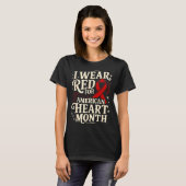American Heart Disease Awareness Month Ribbon Red  T-Shirt (Vorne ganz)