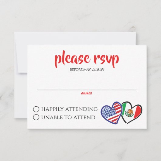 American Heart Flags RSVP Karte (Vorderseite)