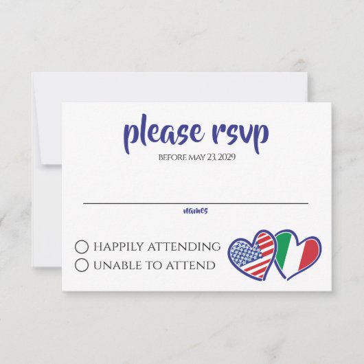 American Heart Flags RSVP Karte (Vorderseite)
