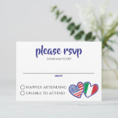 American Heart Flags RSVP Karte (Stehend Vorderseite)