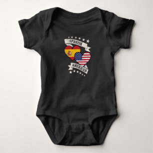 American Heart Flags Spanien Amerika Baby Strampler