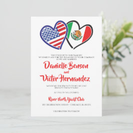 American Heart Flags Wedding Einladung