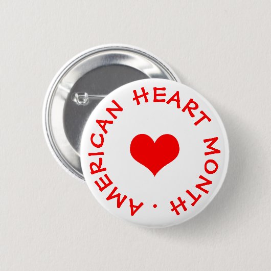 American Heart Month Button (Vorne & Hinten)