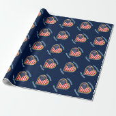 American Heart Wrapping Paper Geschenkpapier (Ungerollt)