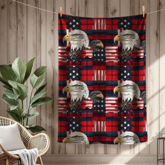 American Heritage Blanket Eagle Pride Throw Fleecedecke