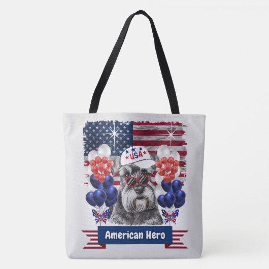 American Hero Schnauzer Tote Bag Tasche (Vorderseite)