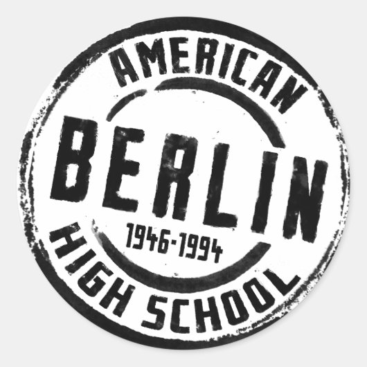 American High School Briefmarke A004 Runder Aufkleber (Vorderseite)