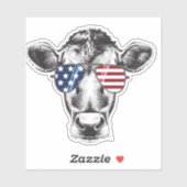 American Hipster Cow Aufkleber (Blatt)