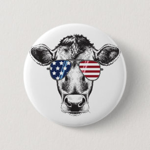 American Hipster Cow Button