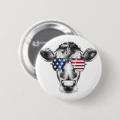 American Hipster Cow Button (Vorne & Hinten)