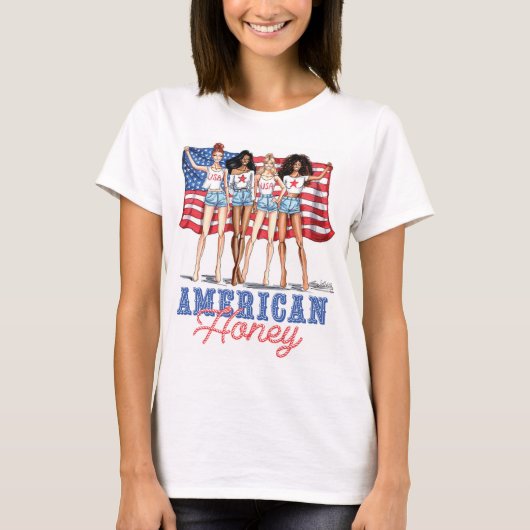 American Honey T-Shirt von Amy Lee Illustration (Vorderseite)