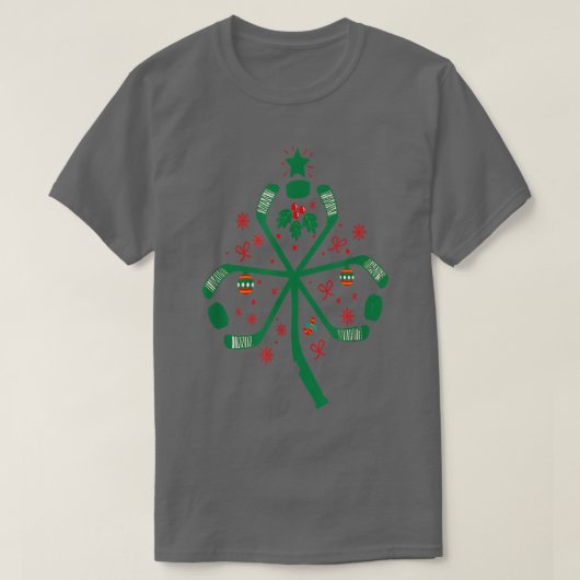 American Ice Hockey Weihnachtskleckse Weihnachtsba T-Shirt (Design vorne)