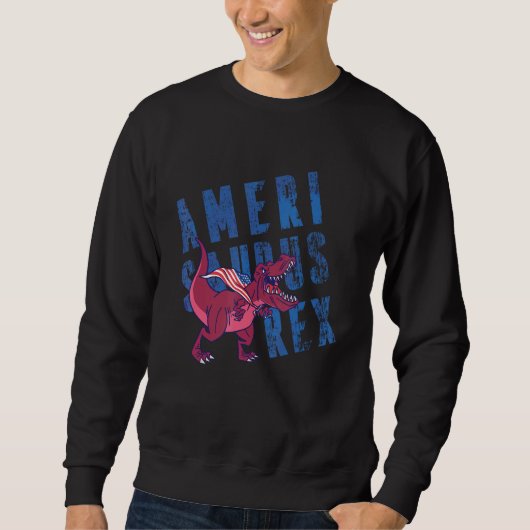 American Independence Day 4th July USA Amerisaurus Sweatshirt (Vorderseite)