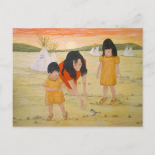 American Indian Mother with Daughters Postkarte