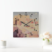 American Indian Quadratische Wanduhr (Zuhause)