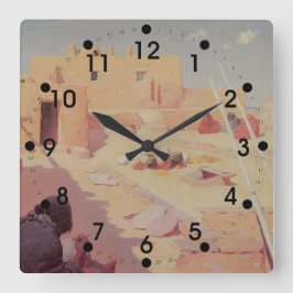 American Indian Quadratische Wanduhr