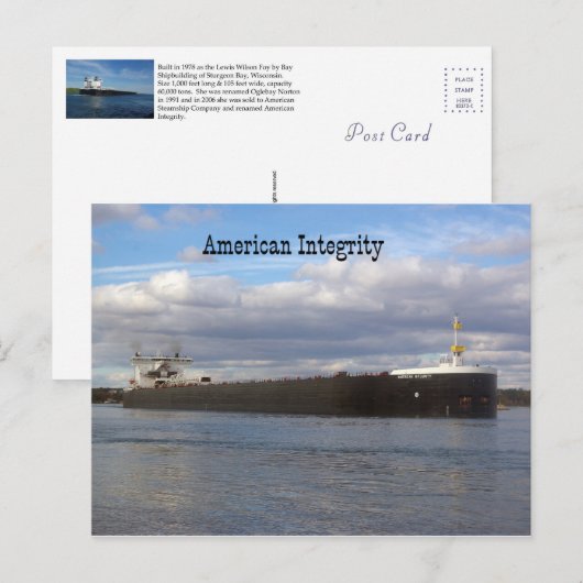 American Integrity Post Card Postkarte (Vorne/Hinten)