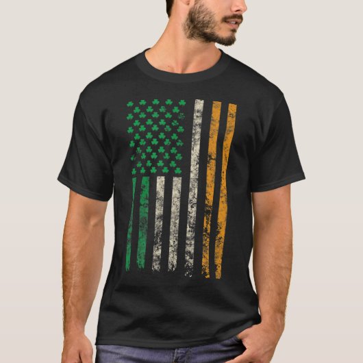 American Ireland Flag Kleeblatt T - Shirt St Patri (Vorderseite)