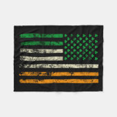 American Ireland Flag Shamrock Irish Patricks Day Fleecedecke (Vorderseite (Horizontal))